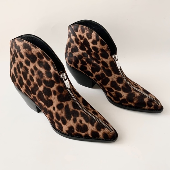 SIGERSON MORRISON Hamish leopard print calf hair ankle boot fashion booties 37.5 - Picture 9 of 9